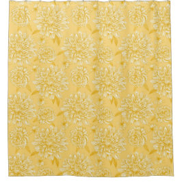 Cortina de ducha floral amarilla