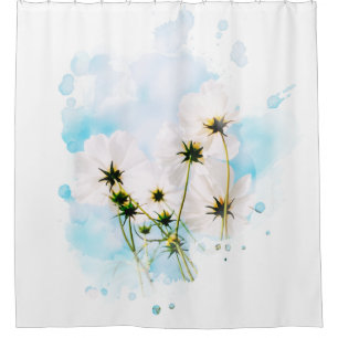 Cortina De Ducha *~* FLORAL AR15 de las flores rosadas SKY
