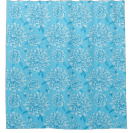 Cortina de ducha floral azul