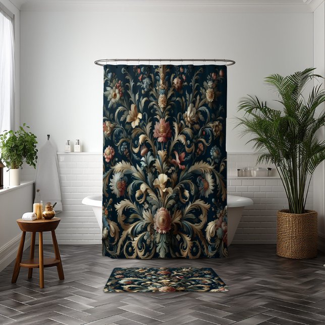 Cortina De Ducha Floral azul marino (Subido por el creador)