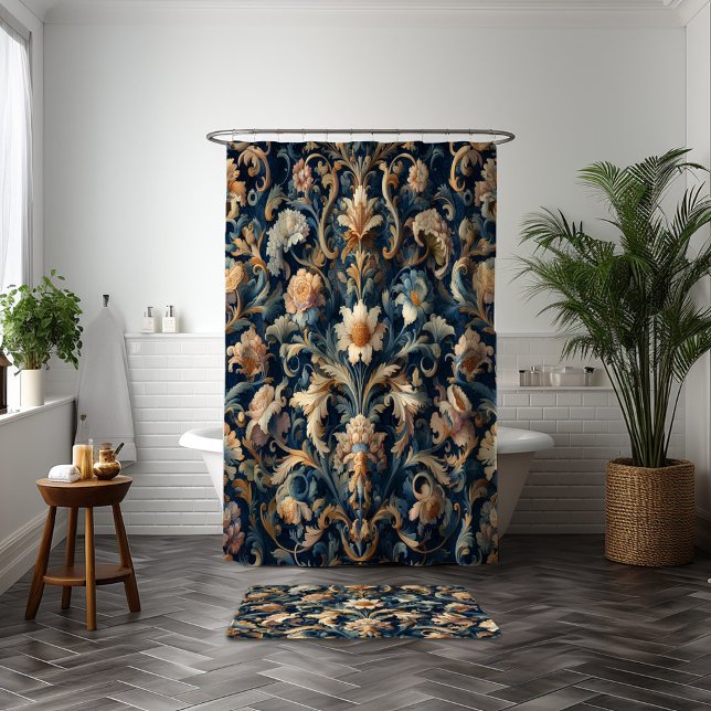 Cortina De Ducha Floral azul marino (Subido por el creador)