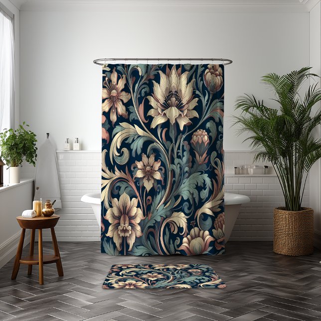 Cortina De Ducha Floral azul marino (Subido por el creador)
