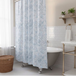 Cortina De Ducha Floral Azul Polvoriento Cottage Francés
