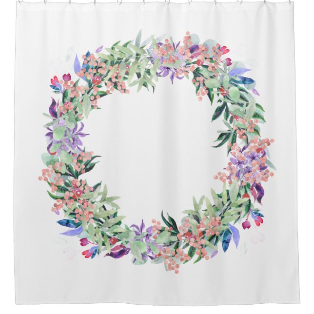Cortina De Ducha Floral Berries Wreath (Anverso)