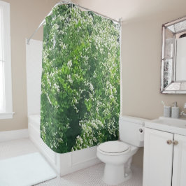 Cortina de ducha floral blanca