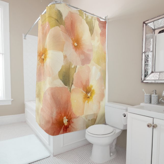 Cortina de ducha floral Bohemia Terracotta (In situ)