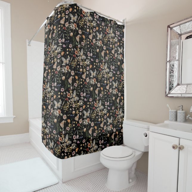 Cortina de ducha floral boho (In situ)