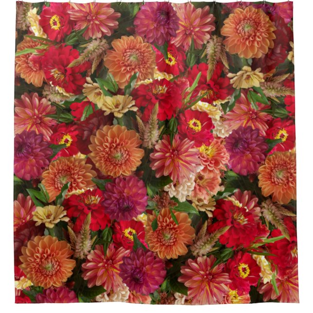 Cortina De Ducha Floral cálida (Anverso)