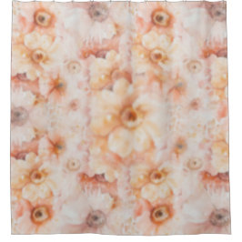 Cortina de ducha floral de baño bohemio-inglés