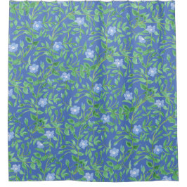 Cortina De Ducha Floral de Moda decorativa azul perfilada