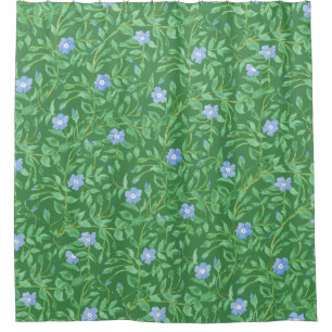 Cortina De Ducha Floral de Moda decorativa blanca verde perenne