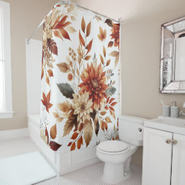 Cortina de ducha floral de otoño