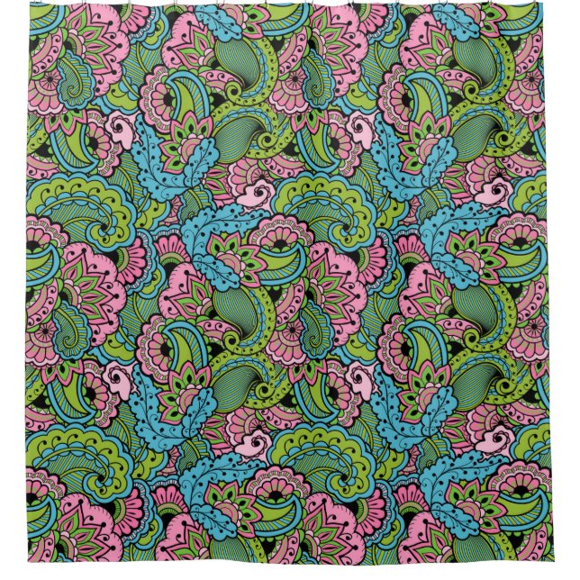 Cortina De Ducha Floral decorativa (Anverso)