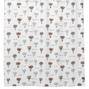 Cortina de ducha floral: elegante Bouquet Desi de