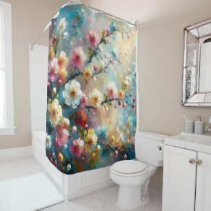 Cortina De Ducha Floral elegante y vibrante - Florecer con audacia