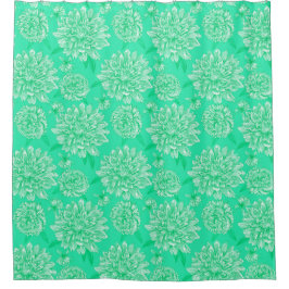 Cortina de ducha floral menta
