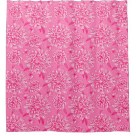 Cortina de ducha floral rosa