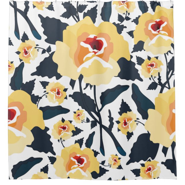 Cortina De Ducha Floral seamless pattern with roses. seamless texti (Anverso)