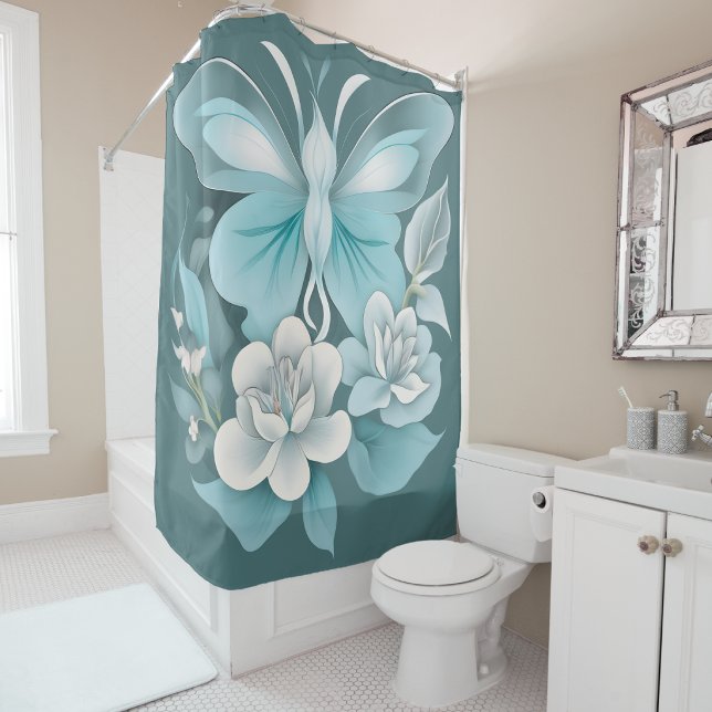 Cortina De Ducha Floral Serendipia (Serendipity Floral Shower Curtain
)