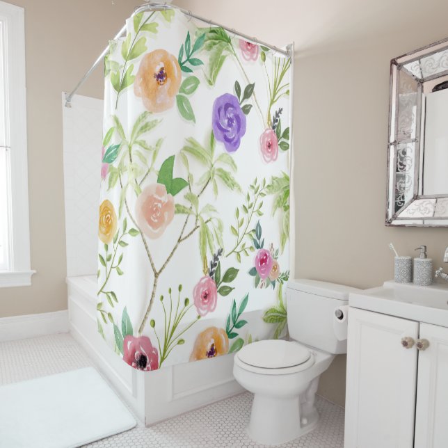 Cortina De Ducha Floral Shabby Chic (In situ)