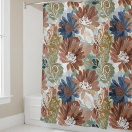 Cortina De Ducha Floral Shower Curtain Autumn Blooms