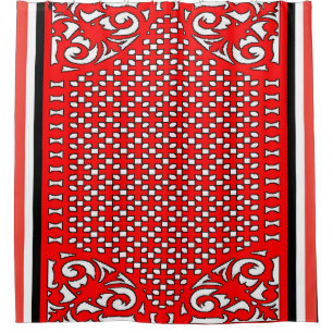 Cortina de ducha floral vibrante con tubo de goma