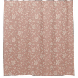 Cortina De Ducha Florales de Crema Vintage - Romántico elegante