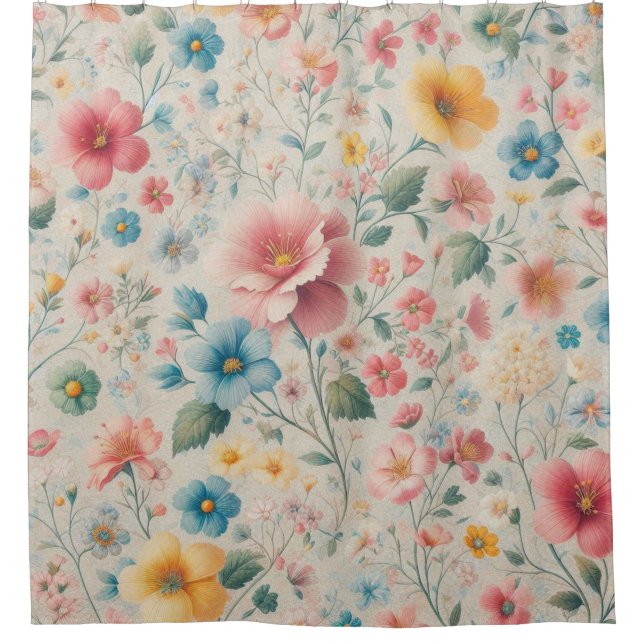 Cortina De Ducha Floreal 1 (Anverso)