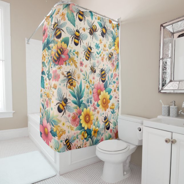 Cortina De Ducha Florecientes florecimiento (In situ)