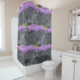 Cortina De Ducha Florecimiento De Flox Único En Pared