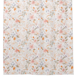 Cortina De Ducha Flores acuáticas de verano pastel