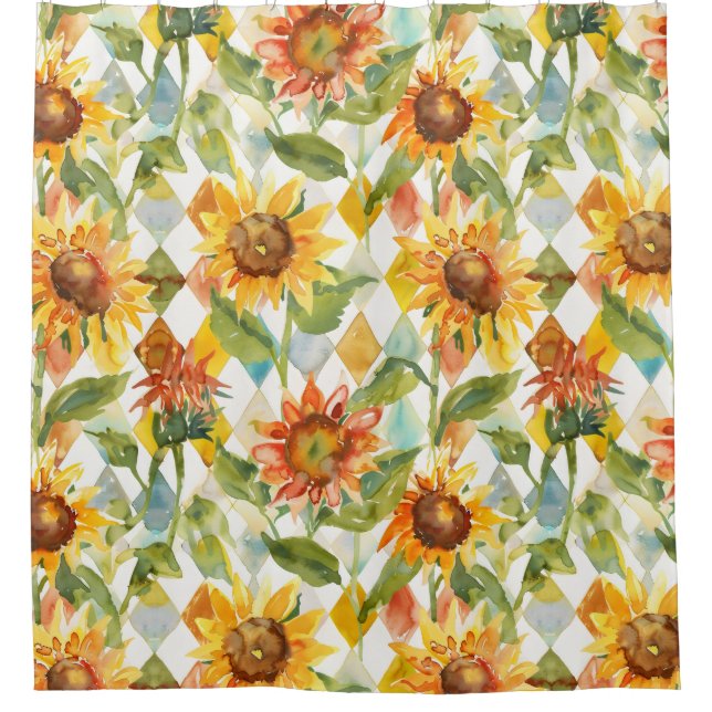 Cortina De Ducha Flores de agua floral (Anverso)