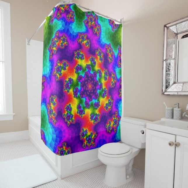 Cortina De Ducha Flores de arcoiris (In situ)