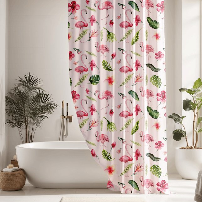 Cortina De Ducha Flores de bonito y flamenco rosa (Subido por el creador)
