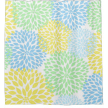 Flores de Dahlias florales azules amarillas verdes