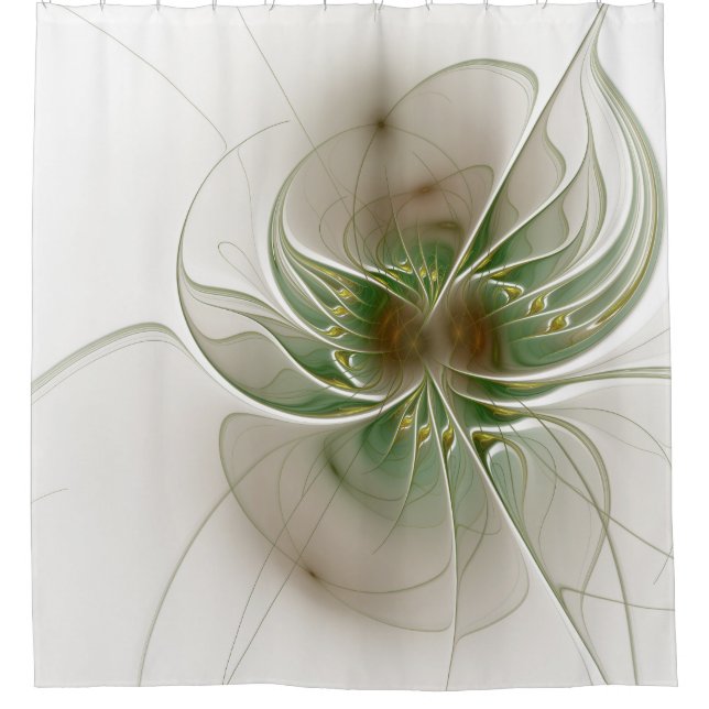 Cortina De Ducha Flores de fantasía fractal blandas y tendientes (Anverso)