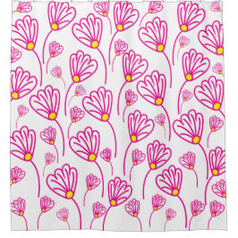 Cortina De Ducha Flores de flores rosadas florales