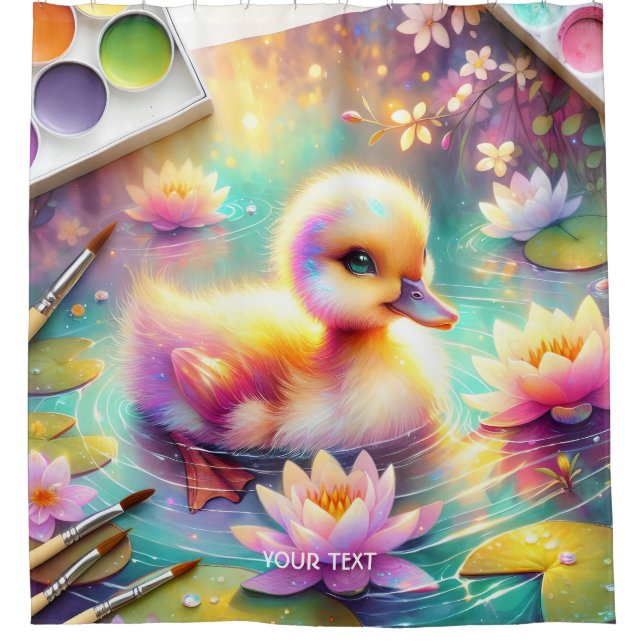 Cortina De Ducha Flores de pato para bebé y grasas (Anverso)