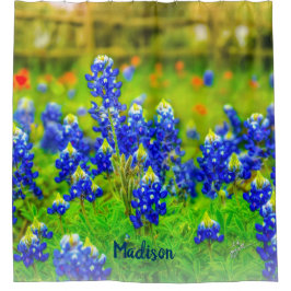 Cortina De Ducha Flores de pincel floral Blue Texas Bluebonnets