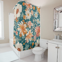 Cortina De Ducha Flores Delicadas Increíbles