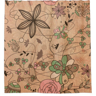 Cortina De Ducha Flores florales coloridas retras bohemias de Boho