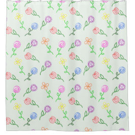 Cortina De Ducha Flores geométricas