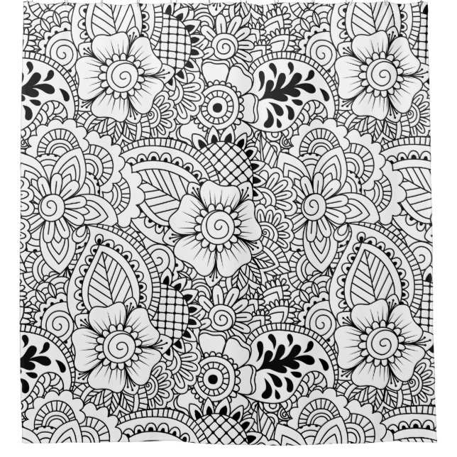 Cortina De Ducha Flores inspiradas (Anverso)