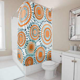 Cortina De Ducha Flores naranjas 