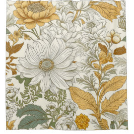 Cortina De Ducha Flores pálidas