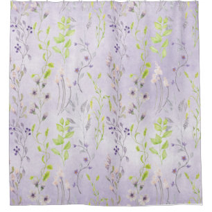 Cortina De Ducha Flores salvajes deliciosas púrpura