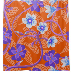 Cortina De Ducha Flores silvestres florecientes decorativas. Bac fl