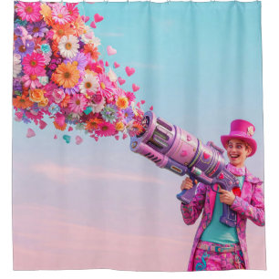 Cortina De Ducha Flores y armas de amor
