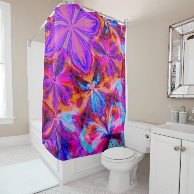 Cortina De Ducha Flores y mariposas en resumen (In situ)