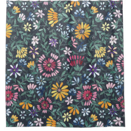 Cortina De Ducha Flores y vides exuberantes - Suelo forestal